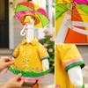 23 Inch Large White Goose Holiday Decoration Outfit Set Includes Raincoat Hat Umbrella and Fastening Accessories Suitable for Porch Display