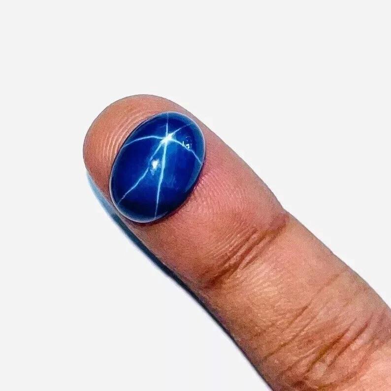 Blue Star Sapphire 6 Rays Cabochon 10-12 Ct Certified Stunning Loose Gemstone