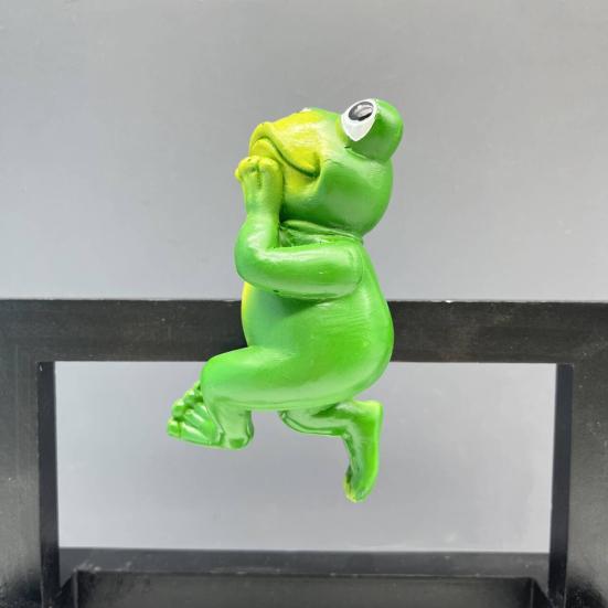 Planter Frog Figurine Resin Frog Flowerpot Decoration Flower Pot Edge Hanging Frog for Garden Potted Plants Bonsai
