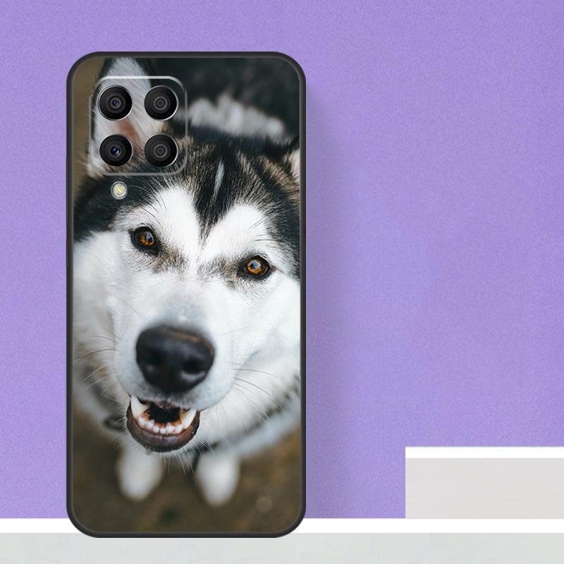 Animal Husky Puppy For Samsung Galaxy M13 M33 M53 M12 M32 M52 M14 M34 M54 M20 M51 M21 M30s M31s M15 M55 Case
