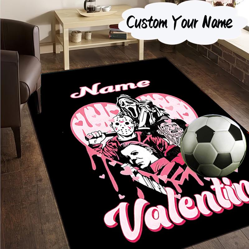 Custom Name Ghostface Horror Theme Carpet, Chair Rug,Area Rug for Office Bedroom living rooms bedroom, Doormat decor Christmas fan gifts
