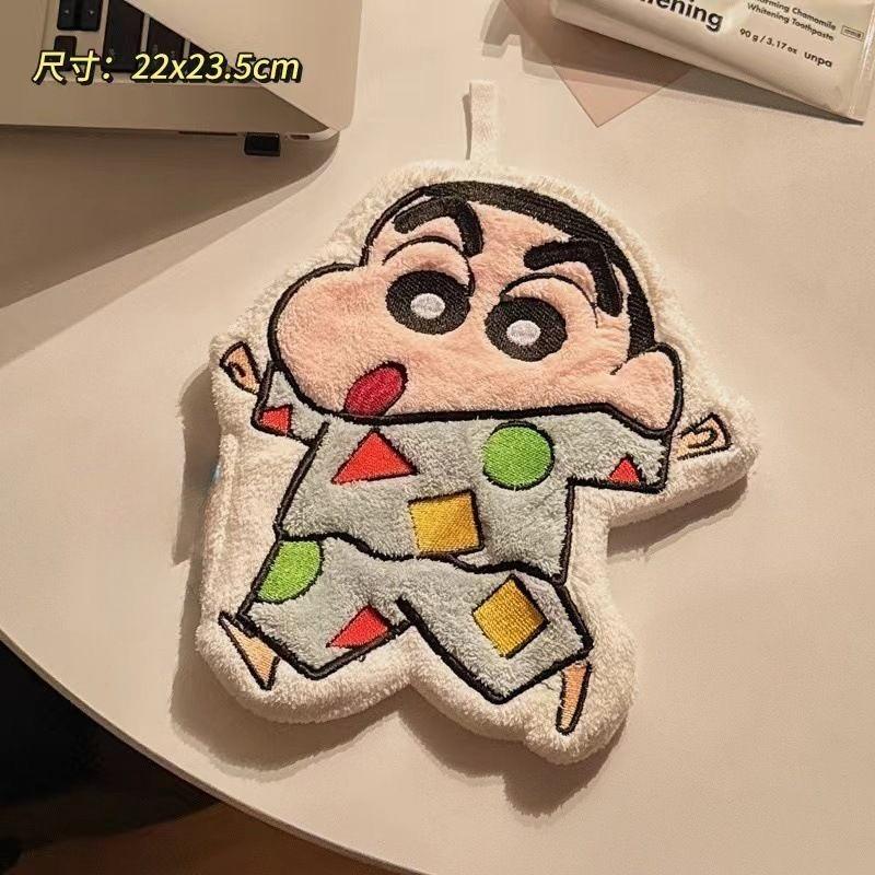 New Crayon Shin-Chan Anime Cartoon Hand Towel Cute Hanging Style Super Absorbent Thickened Hand Towel For Bathroom And Kitchen