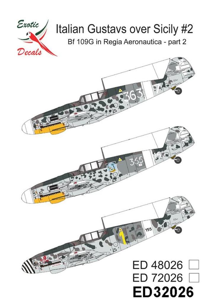 Toromodel Густав над Сицилией ВВС Италии Bf 109G Часть 2 Пластиковая модель Декали TRMED32026 1/32 #2 (Самолет)
