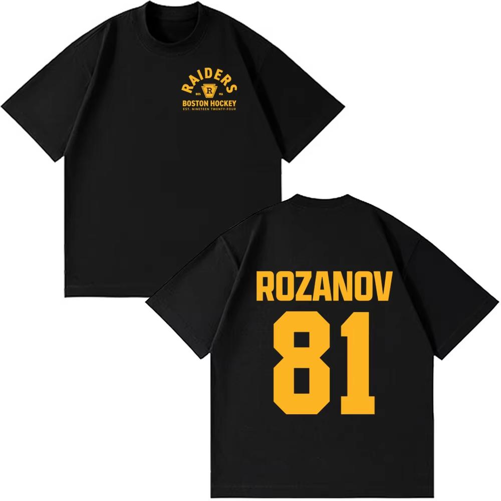 Heated Rivalry LIya Rozanov 81 Boston Raiders Tshirt Mens Women Clothing Vintage Couple Style Tshirts Short Sleeve Streetwears