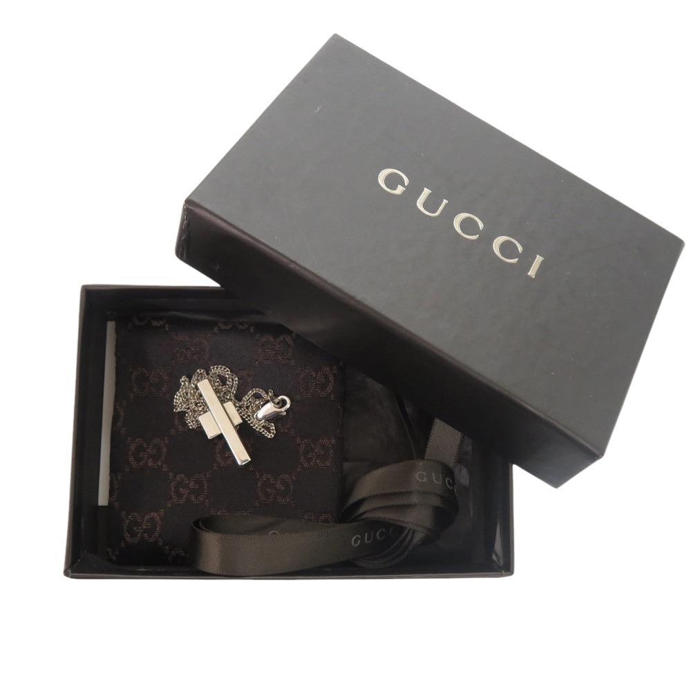 Б/у АУТЕНТИЧНОЕ GUCCI Ожерелье с мотивом креста Серебро Серебро925