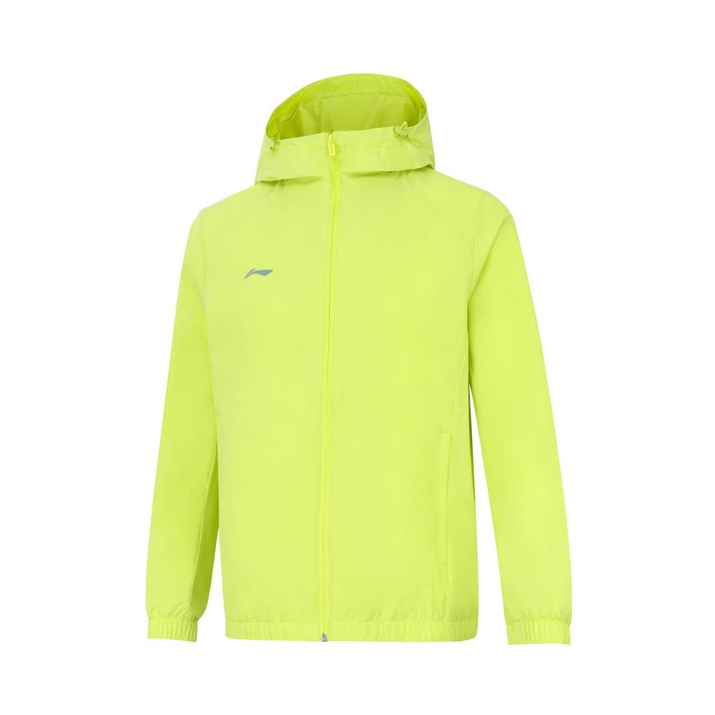 Li Ning Group Purchase Series Logo Реглан Молния С Капюшоном Спортивная Ветровка Мужская Верхняя Одежда Желтый Флуоресцентно-Зеленый AFDU627-5