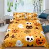 Halloween Queen Duvet Cover Luxury Ghost Festival Bedding Set Microfiber Gothic Pumpkin Skull Comforter Cover With Pillowcases