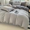 Ins Style Solid Color Duvet Cover Set Washed Cotton Bedclothes Comforter Cover Pillowcase Soft Bedding Sets Quilt Covers 220x240