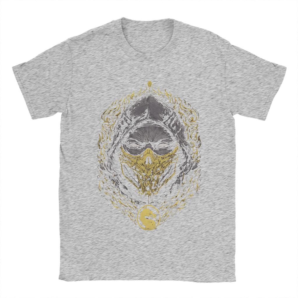 Игровые футболки Mortal Kombat Мужские Винтажные Футболки из Чистого Хлопка Футболка с Круглым Вырезом и Коротким Рукавом Графическая Одежда