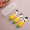 Детский обеденный набор из вилки и ложки из нержавеющей стали, детские милые столовые приборы, столовые приборы для домашней кухни, креативный ананас, манго