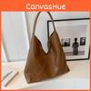 Simple Solid Color Large Capacity Pu Leather Women Shoulder Bag Autumn For