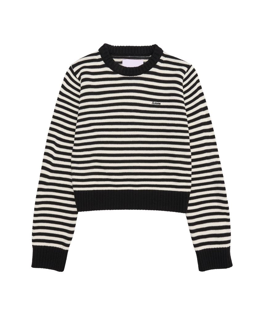AMES-WORLDWIDE Basic Small Logo Stripe Knit Black