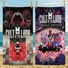 Плед из микрофибры Cult Of The Lamb Быстросохнущие пляжные полотенца Большой размер с принтом Супервпитывающее полотенце-плед для бассейна