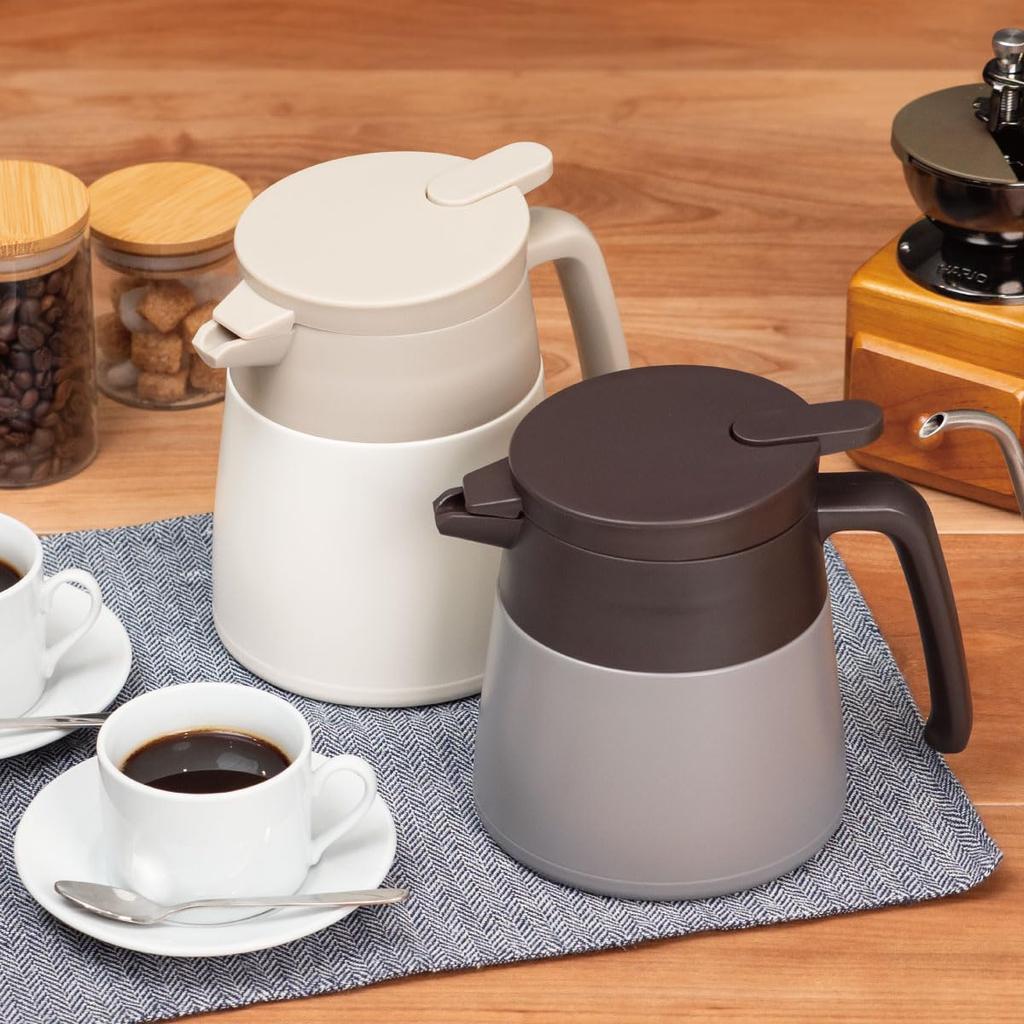 Atlas ACS-653ASH Coffee Server, Tabletop Insulated Pot, 650ml Capacity, Vacuum Insulated, Keeps Warm and Cold, Stainless Steel Thermos, Easy to