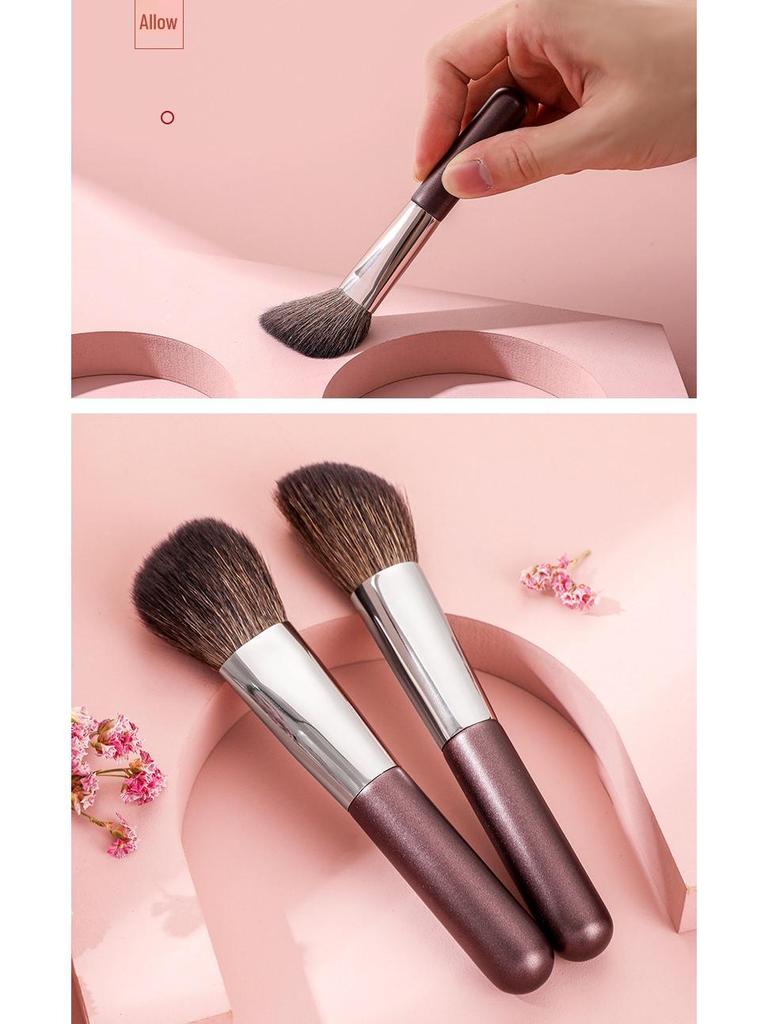 Portable Mini Animal Hair Makeup Brush Set - Soft Brushes for Eyeshadow, Powder, and Blush - Perfect for Beginners