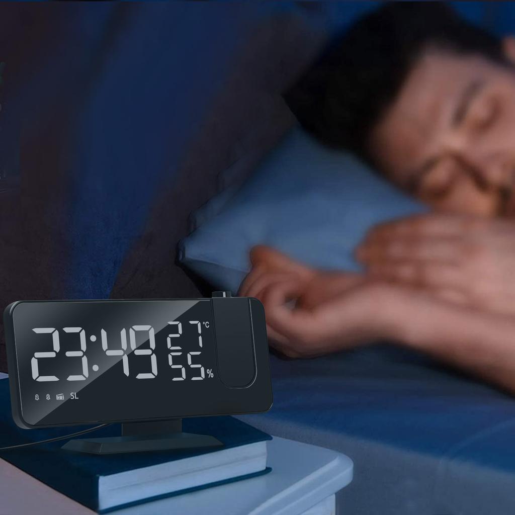Digital Projection Alarm Clock Large LED Screen Alarm Clock Radio Loud Dual Alarm Clock for Heavy