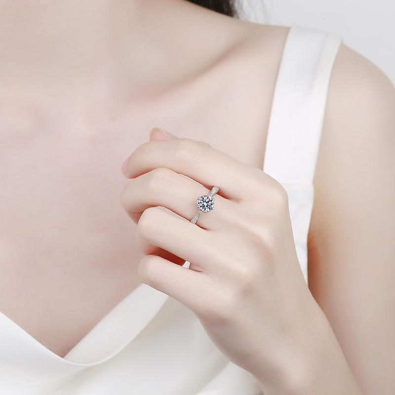 Танцизное классическое кольцо из стерлингового серебра 925 пробы с муассанитом, женские ювелирные изделия, свадебное обещание, подарок для вечеринки
