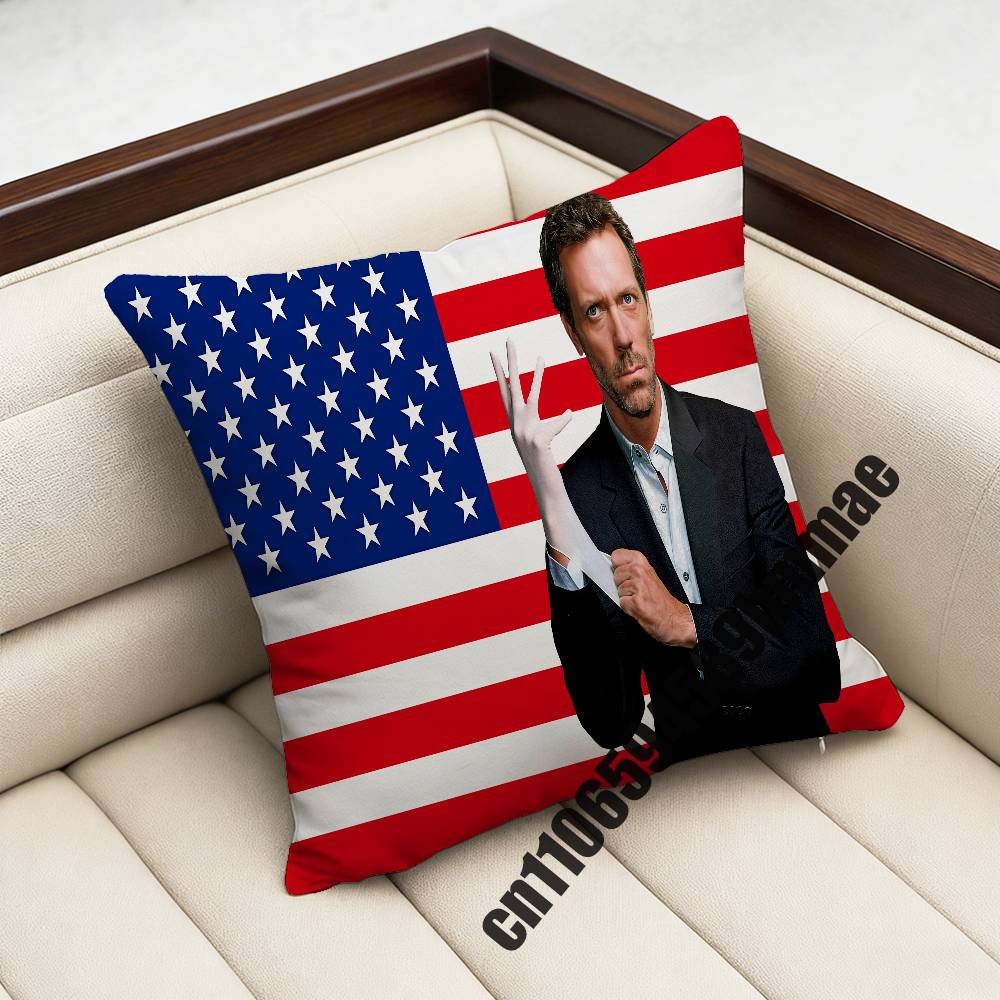 For American Flag Lgbt Gay H-House Md Malpractice Throw Pillow Case Sham 45X45Cm 40X40Cm Square Car Pillowcase Pad Cushion Cover