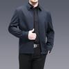 Middle-aged and Elderly Casual Lapel Jacket Spring and Autumn Daddy Wear Solid Color Outing Long Sleeve Jacket Solid Color Jacket