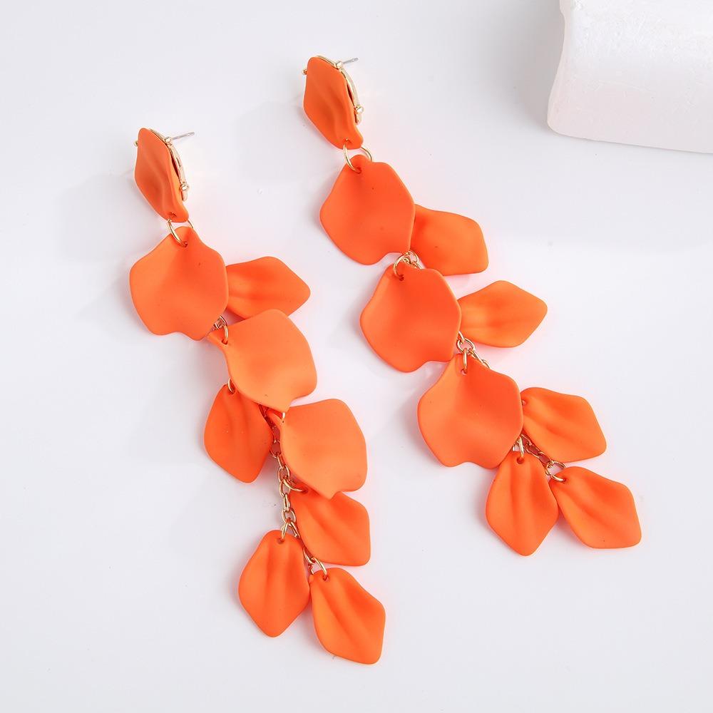 Ретро Длинные Серьги-Кисточки Модные Серьги-Капли Элегантные Серьги-Капли В Виде Лепестков Женские