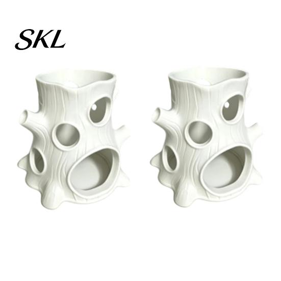 Reliable Aquarium Habitat 2Pcs 3D Printed Tree Stump Fish Shelter, Tank Landscaping Decoration Ornaments, Multiple Holes Hiding Cave for Durable Resin