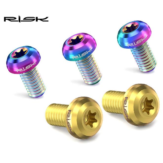 RISK M5x10mm Disk Brake Rotor Bolt T25 Torx Titanium Alloy Bicycle Part MTB Mountain Bike Brake Rotor Fixing Ti Screw 12PCS/Set