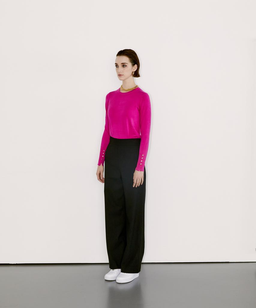 Chaenyuyog High-Waist Wide Pants [Black]