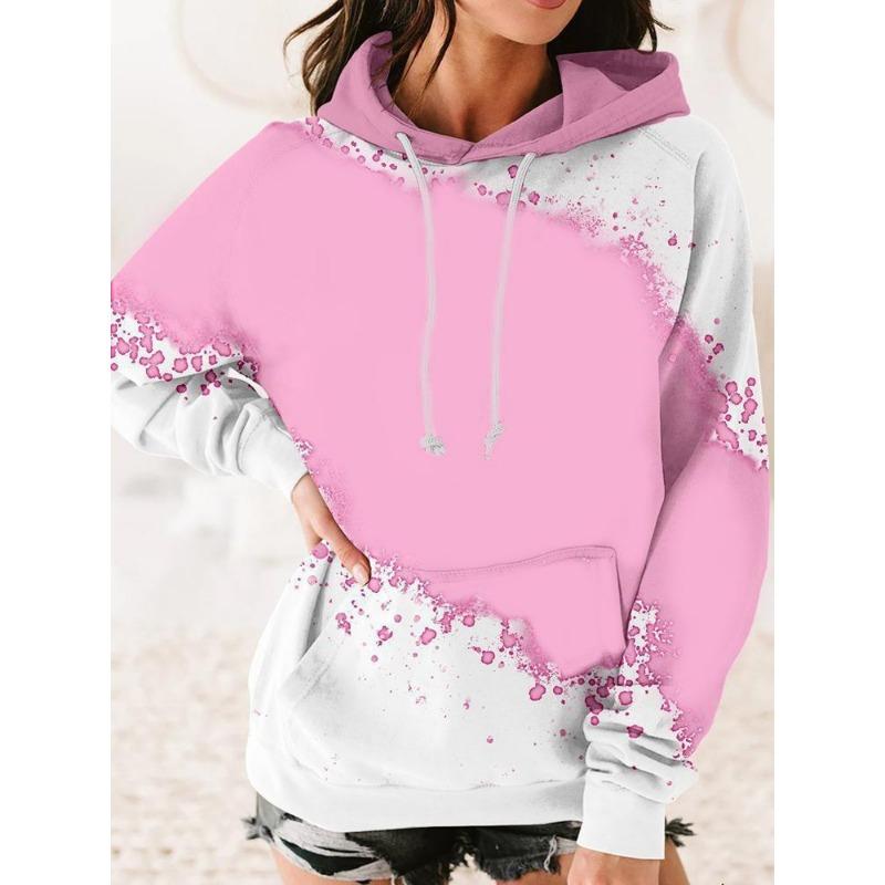 Весна Осень Цветные Блоки Печатный 3D Модные Повседневные Толстовки С Капюшоном Толстовки и Свитшоты (Женский)
