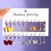 Vintage Butterfly Earrings Set Moon Oil Drip Earring for Women Bohemian Metal Gold Jewelry Dangle Earring Fashion Gifts