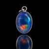 17.90 Ct Natural Opal 925 Sterling Silver Oval Cut Gemstone Pendant CERTIFIED