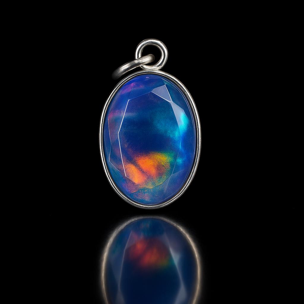 17.90 Ct Natural Opal 925 Sterling Silver Oval Cut Gemstone Pendant CERTIFIED