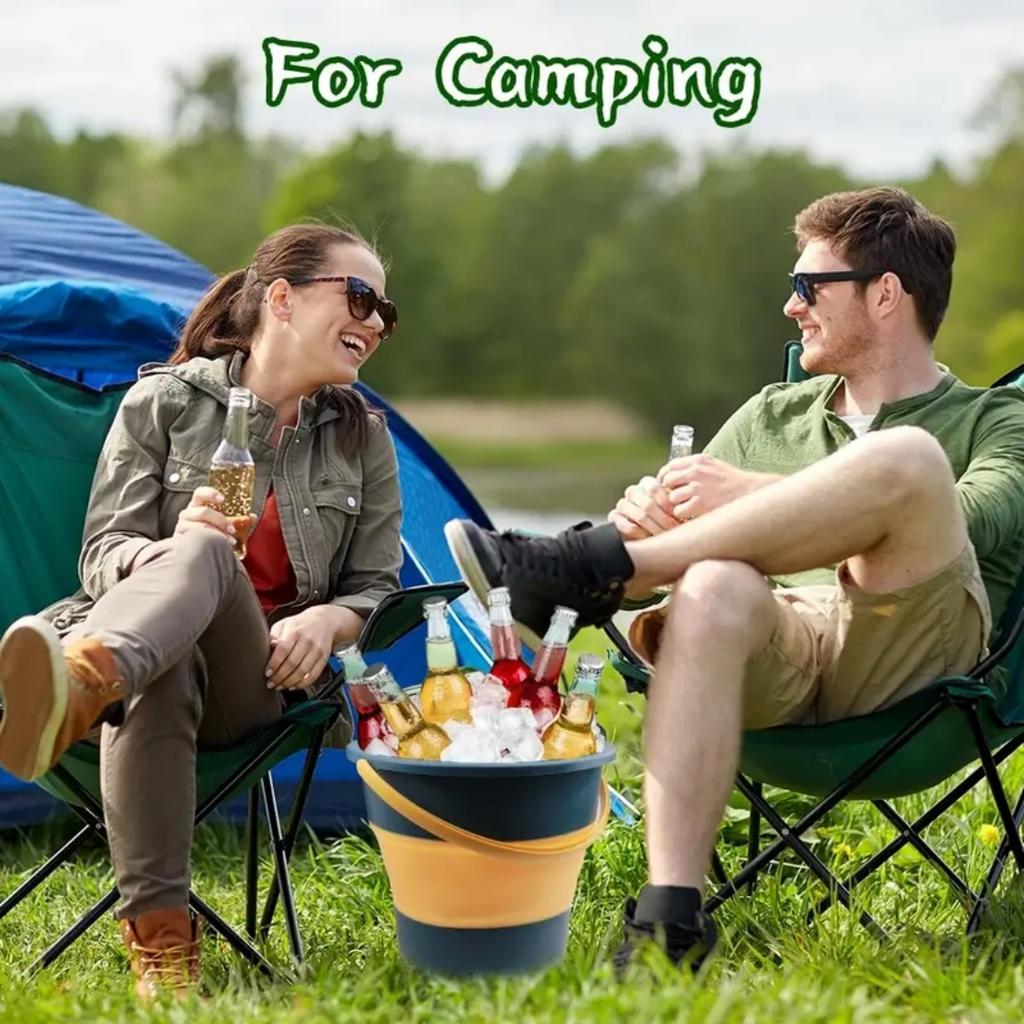 1 шт. Многофункциональное складное ведро для рыбалки, кемпинга, пляжа и уборки дома - прочная резина, экономит место