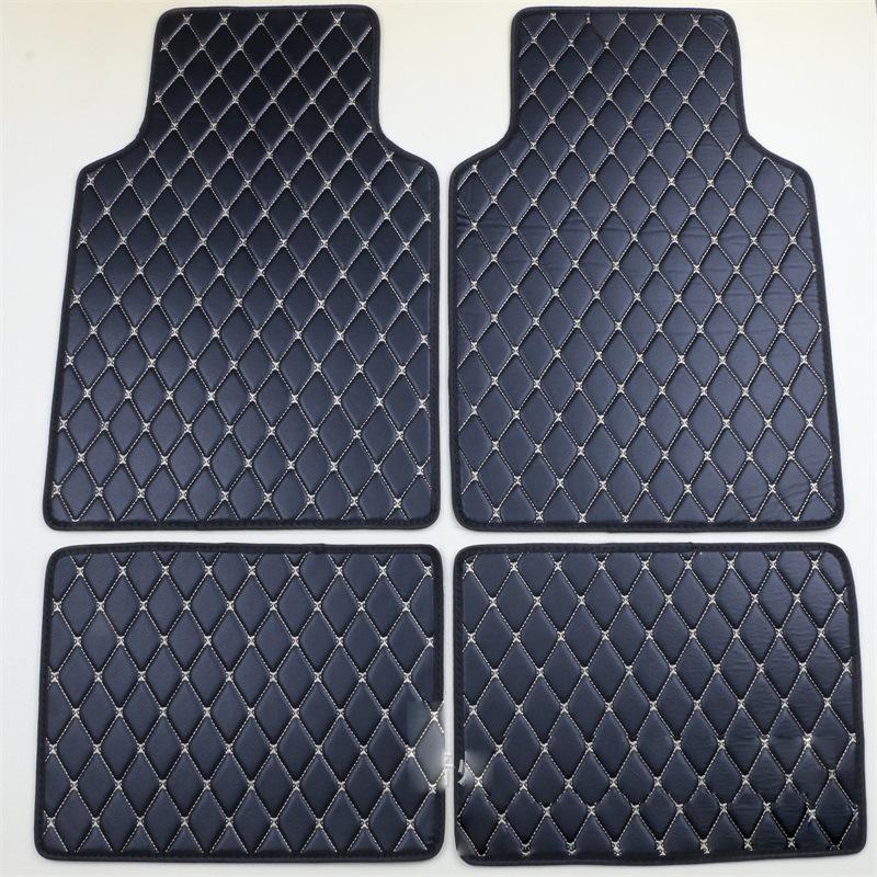 4pcs Universal Leather Car Floor Mat Car-Styling Interior Accessories Mat Floor Carpet Floor Liner Waterproof Foot Pad