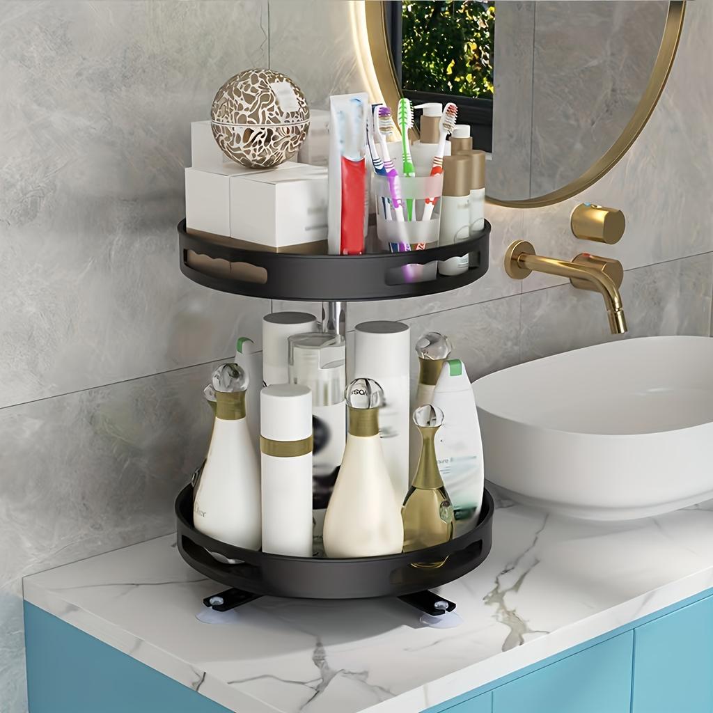Multipurpose Rotating Organizer-Space-Saving, Non-Slip Countertop Storage for Tableware, & Makeup, Spice Organizer Kitchen Storage