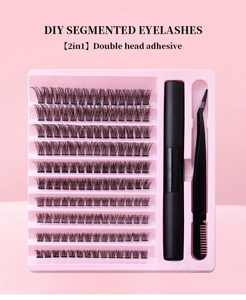 Набор сегментированных накладных ресниц своими руками: 10 рядов смешанных одиночных кластеров