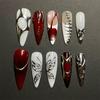 Cold Metal Butterfly Wings Irregular Stripes Removable Nail Art 24 Pieces