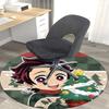 1pc Anime Christmas Tree Round Carpet  Office Chair Mat, NonSlip Rug for Home Decor, Seasonal Gift, Suitable for Office