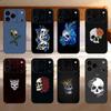 Чехол для телефона с рисунком черепа для iPhone 17,16,15,14,13,12,11 Plus,Pro Max,SE4 Мягкий силиконовый черный чехол