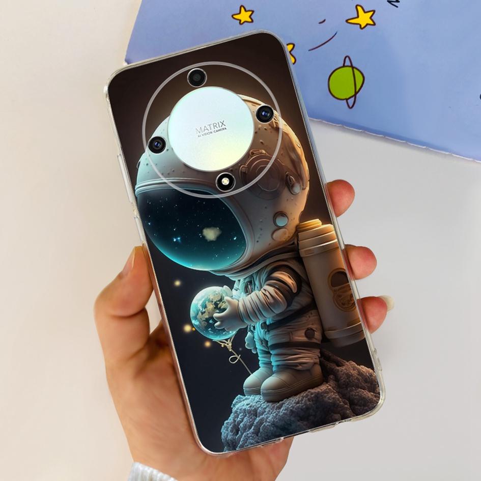 Чехол для Honor X9b 5G ALI-NX1 Популярный Цветок Мягкий Прозрачный Силиконовый TPU Чехол для Honor X9a RMO-NX1 HonorX9 ANY-NX1 Ударопрочный Funda