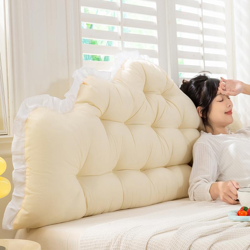 Lace Headboard Soft Cushion Nordic Pillow, No Need To Disassemble and Wash Waist Protection Against Tatami Soft Bag