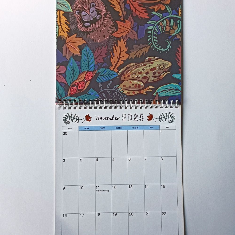 Календарь на 2025 год из бумаги, подвесной настольный календарь, прочный календарь с изображением природы и животных, школа