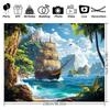 1 piece of polyester pirate ship background fabric a marine-themed photography backdrop indoor/outdoor party banner