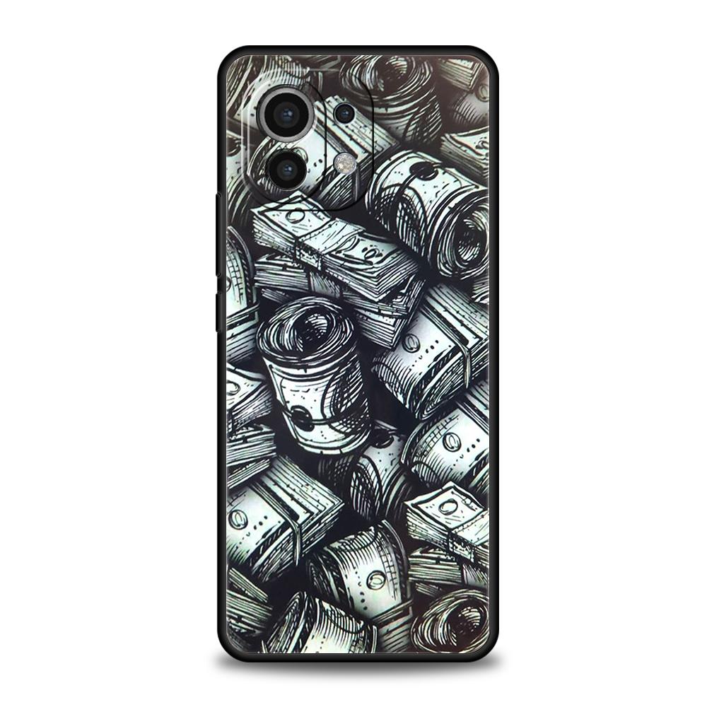 USD Dollar Cash Luxury Phone Case Cover for Xiaomi Mi 15 14 13 12 11 Ultra 14T 13T 12T 11T 10T Pro Lite 5G Shockproof Soft Capas