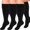 1/3 Pairs Plus Size Compression Socks For Women Wide Calf Knee High Support For Running Athletic Fit Cycling
