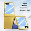 Skin Feel Phone Case for Samsung Z Flip 8 7 FE 6 5 4 3 Flip7 Flip6 Flip5 Flip8 With Screen Protective Cover Solid Color