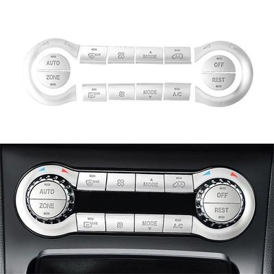 1set Silver AC Air Condition Button Trim For Mercedes-Benz AMG A35 CLA45 GLA45