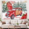 Home Decoration Happy Christmas Scene Christmas Tree Fireplace Candle Tapestry Bedroom Living Room Dormitory Wall Decoration