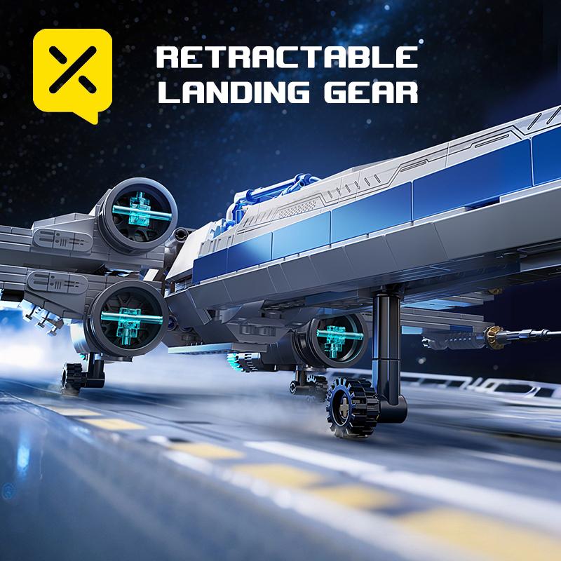 TOYLINX Космический Истребитель Модель из Кубиков 1271 Деталь Moc Строительные Блоки Образовательные Игрушки Подарки на День Рождения Рождественские Подарки для Детей