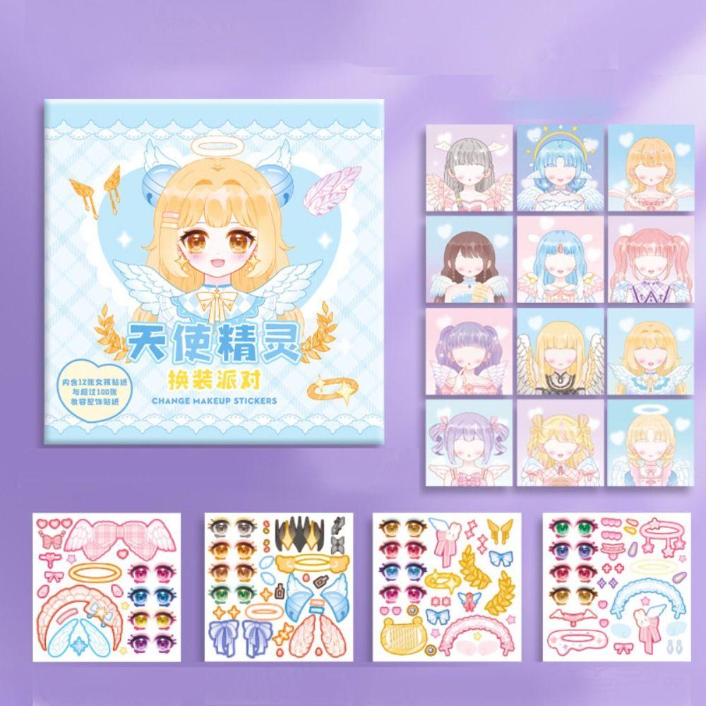 Красивая наклейка для макияжа, книга, головоломки, игры, наклейка со сменой лица, наклейка со сменой лица