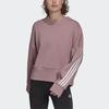 adidas Fi 3s Crew Толстовка с полосками Женские толстовки Фиолетовый Розовый HD8998